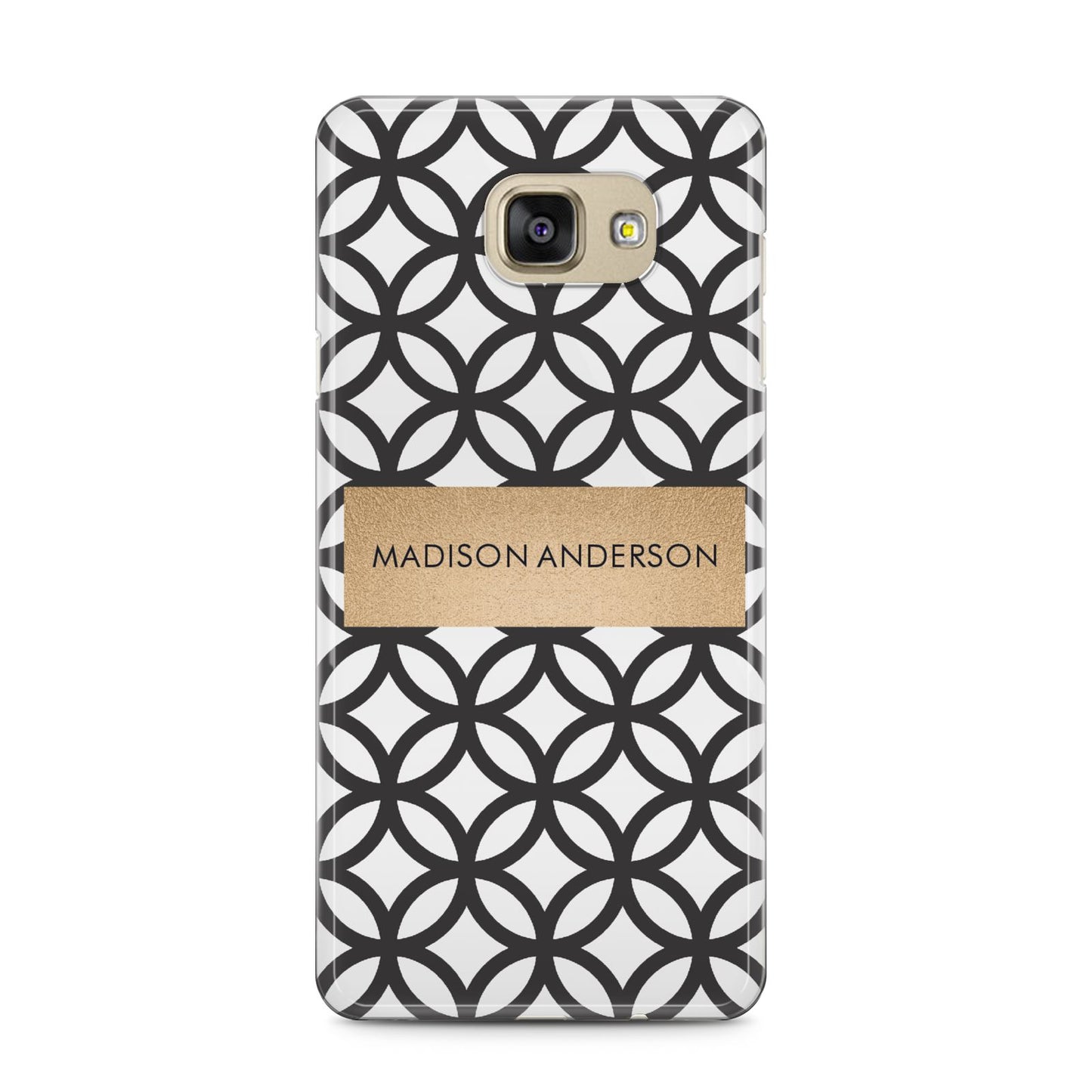 Personalised Geometric Name Or Initials Custom Samsung Galaxy A5 2016 Case on gold phone