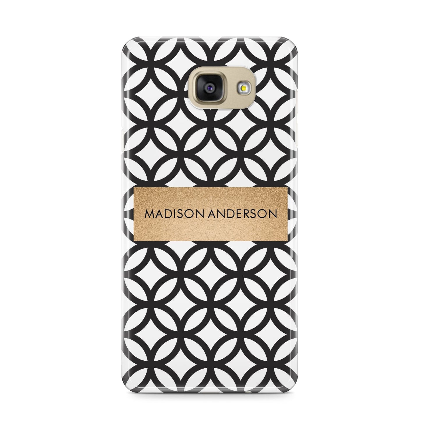 Personalised Geometric Name Or Initials Custom Samsung Galaxy A9 2016 Case on gold phone