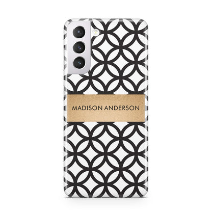 Personalised Geometric Name Or Initials Custom Samsung S21 Case