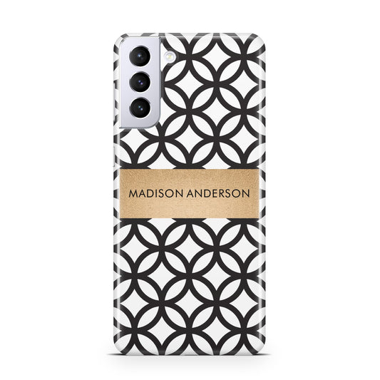 Personalised Geometric Name Or Initials Custom Samsung S21 Plus Phone Case