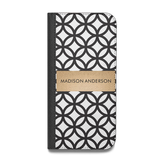 Personalised Geometric Name Or Initials Custom Vegan Leather Flip iPhone Case