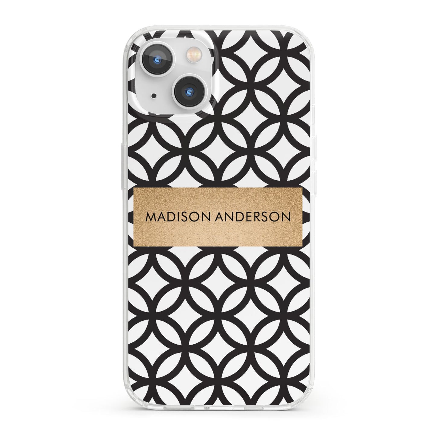 Personalised Geometric Name Or Initials Custom iPhone 13 Clear Bumper Case