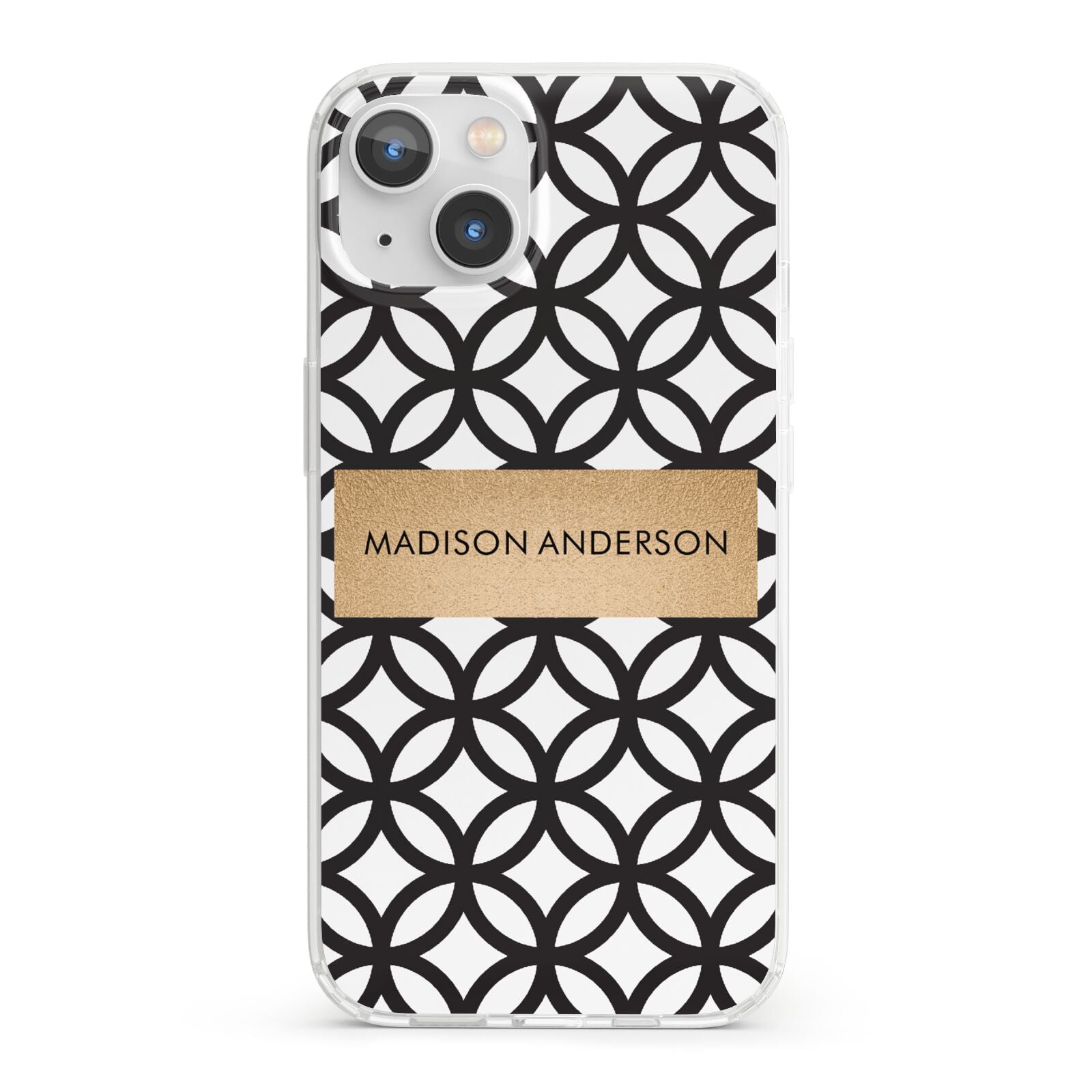 Personalised Geometric Name Or Initials Custom iPhone 13 Clear Bumper Case