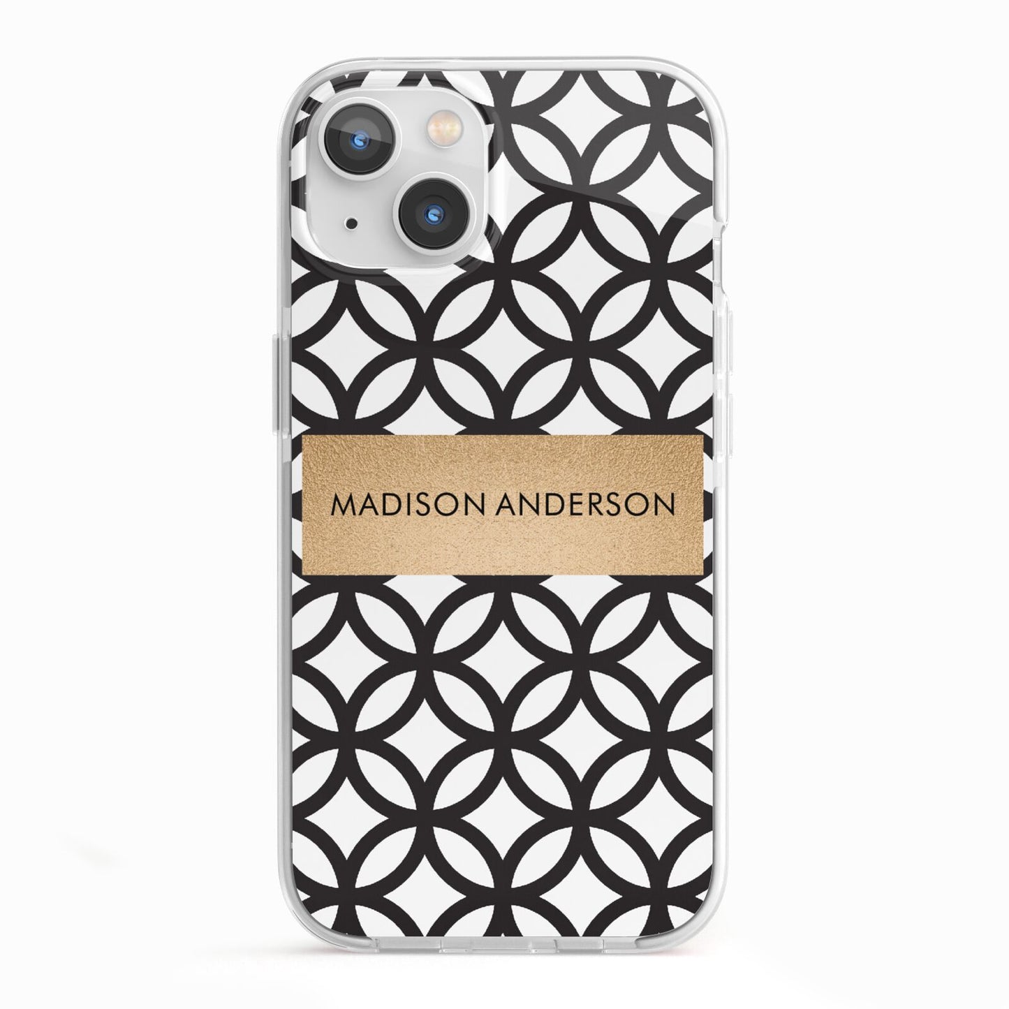 Personalised Geometric Name Or Initials Custom iPhone 13 TPU Impact Case with White Edges