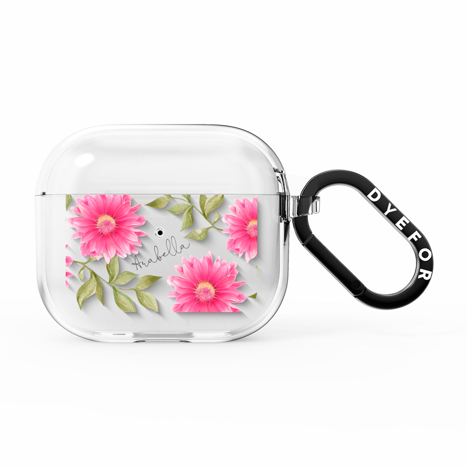 Personalised Gerbera Daisy AirPods Clear Case 3rd Gen