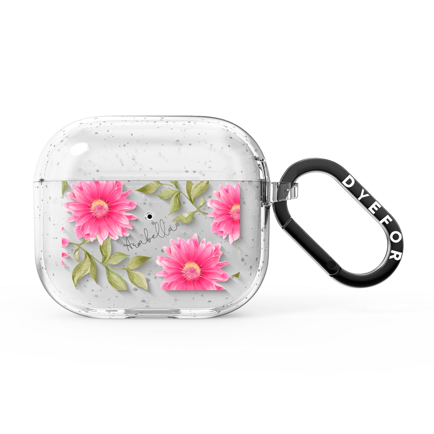 Personalised Gerbera Daisy AirPods Glitter Case 3rd Gen