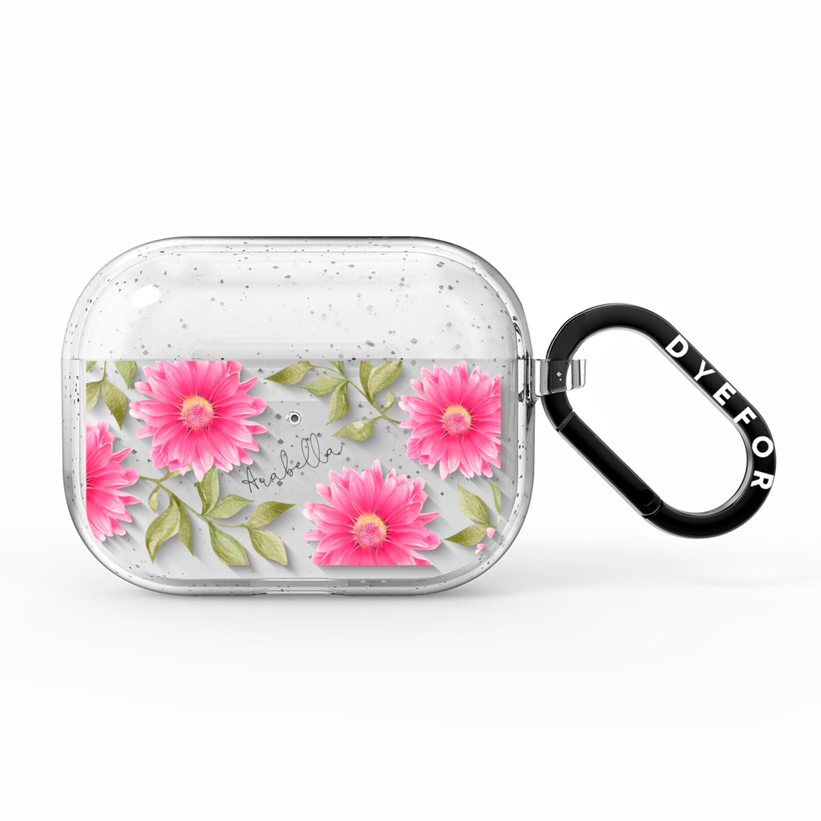 Personalised Gerbera Daisy AirPods Pro Glitter Case