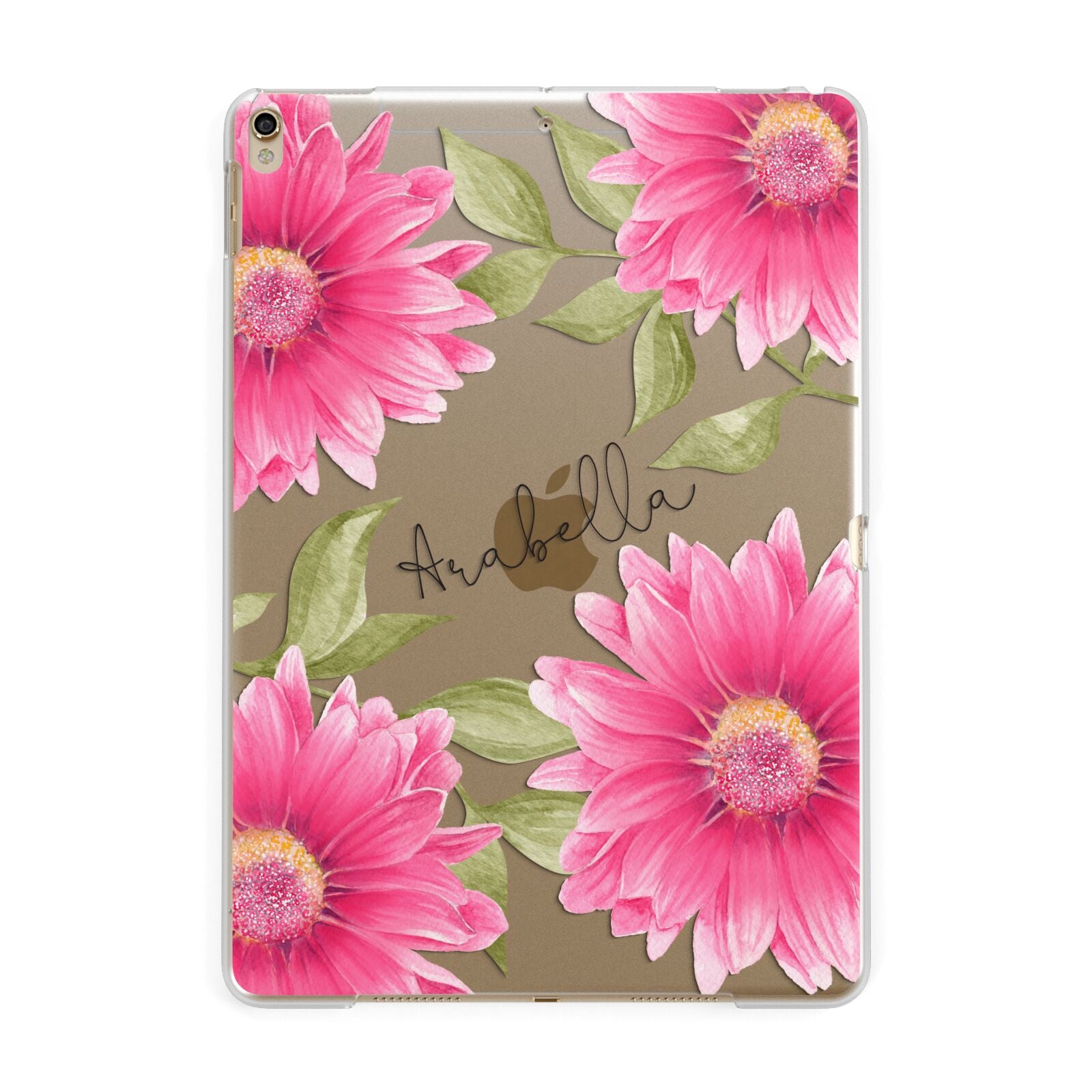 Personalised Gerbera Daisy Apple iPad Gold Case