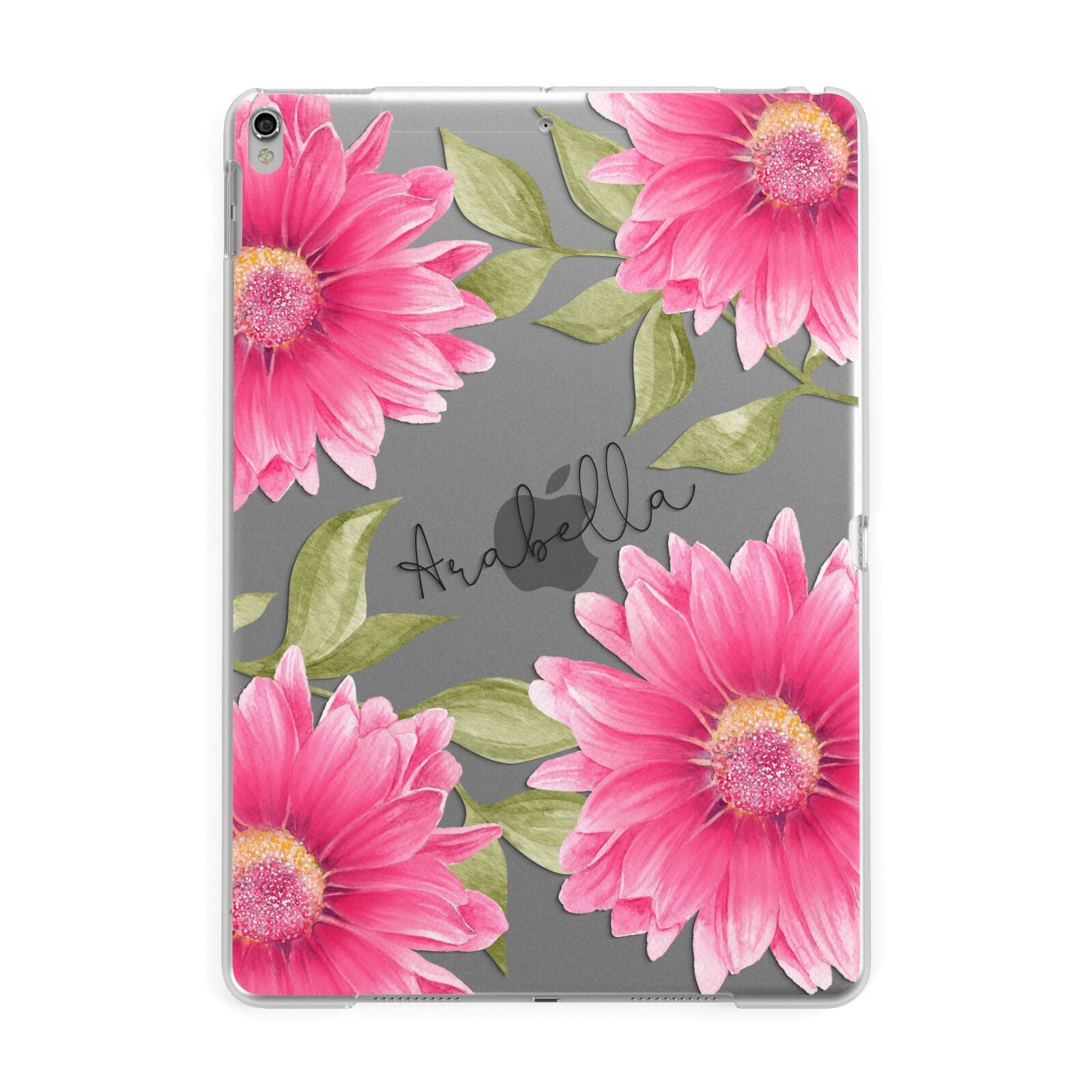 Personalised Gerbera Daisy Apple iPad Silver Case