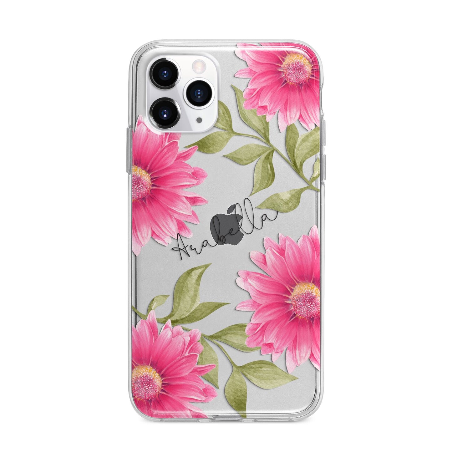 Personalised Gerbera Daisy Apple iPhone 11 Pro Max in Silver with Bumper Case