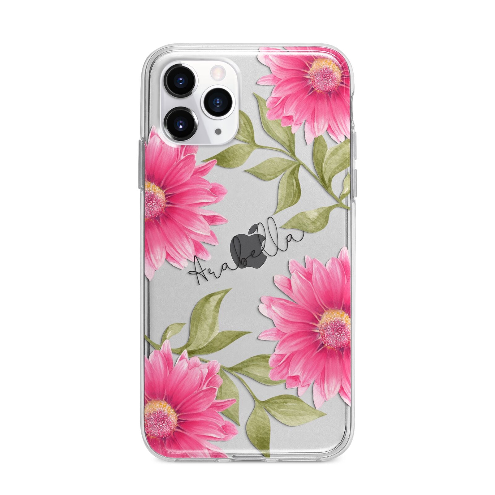 Personalised Gerbera Daisy Apple iPhone 11 Pro Max in Silver with Bumper Case