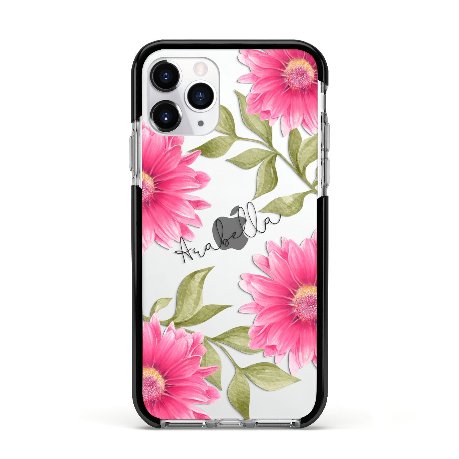 Personalised Gerbera Daisy Apple iPhone 11 Pro in Silver with Black Impact Case