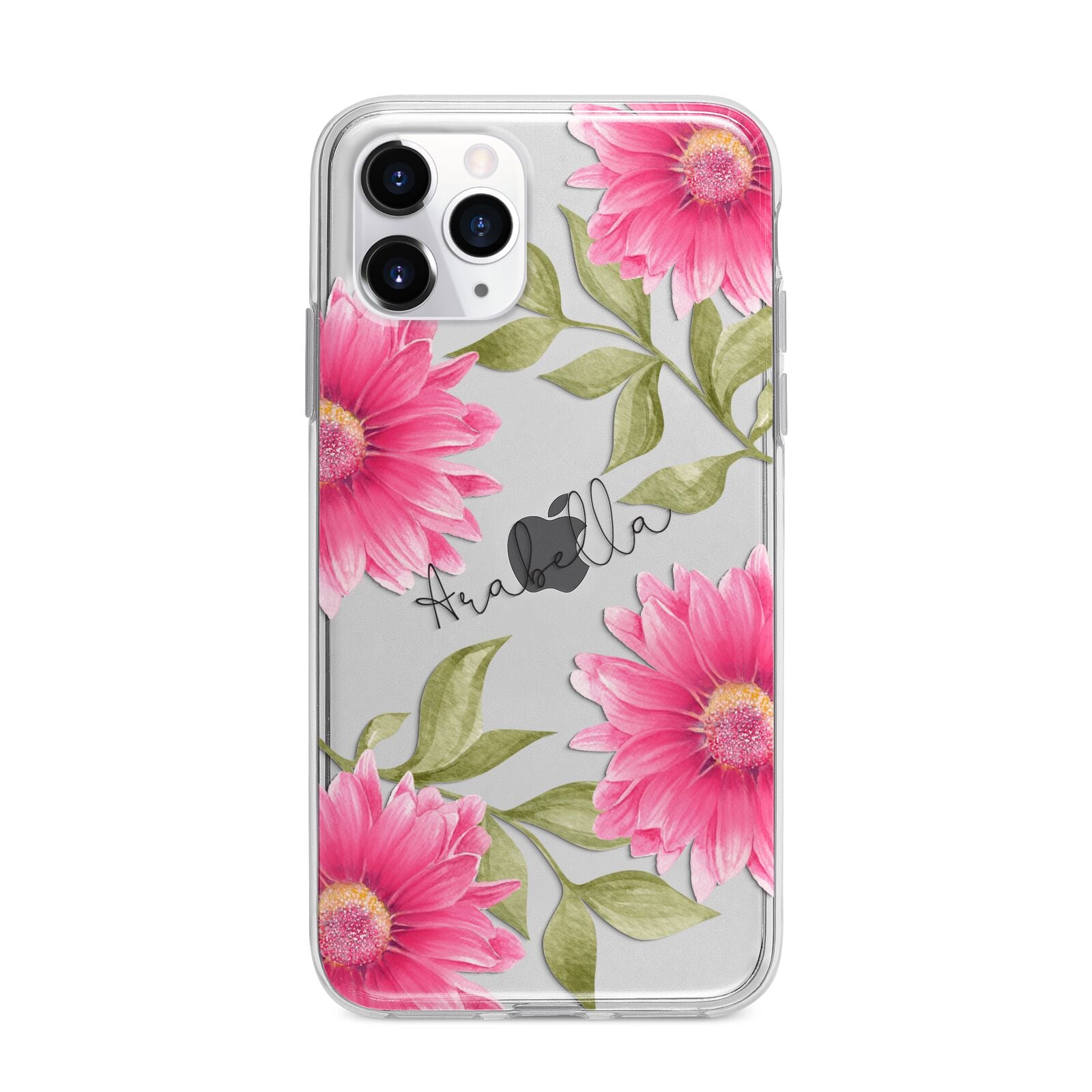 Personalised Gerbera Daisy Apple iPhone 11 Pro in Silver with Bumper Case