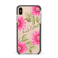 Personalised Gerbera Daisy Apple iPhone Xs Max Impact Case Black Edge on Gold Phone