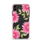 Personalised Gerbera Daisy Apple iPhone Xs Max Impact Case Pink Edge on Black Phone