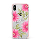 Personalised Gerbera Daisy Apple iPhone Xs Max Impact Case Pink Edge on Silver Phone