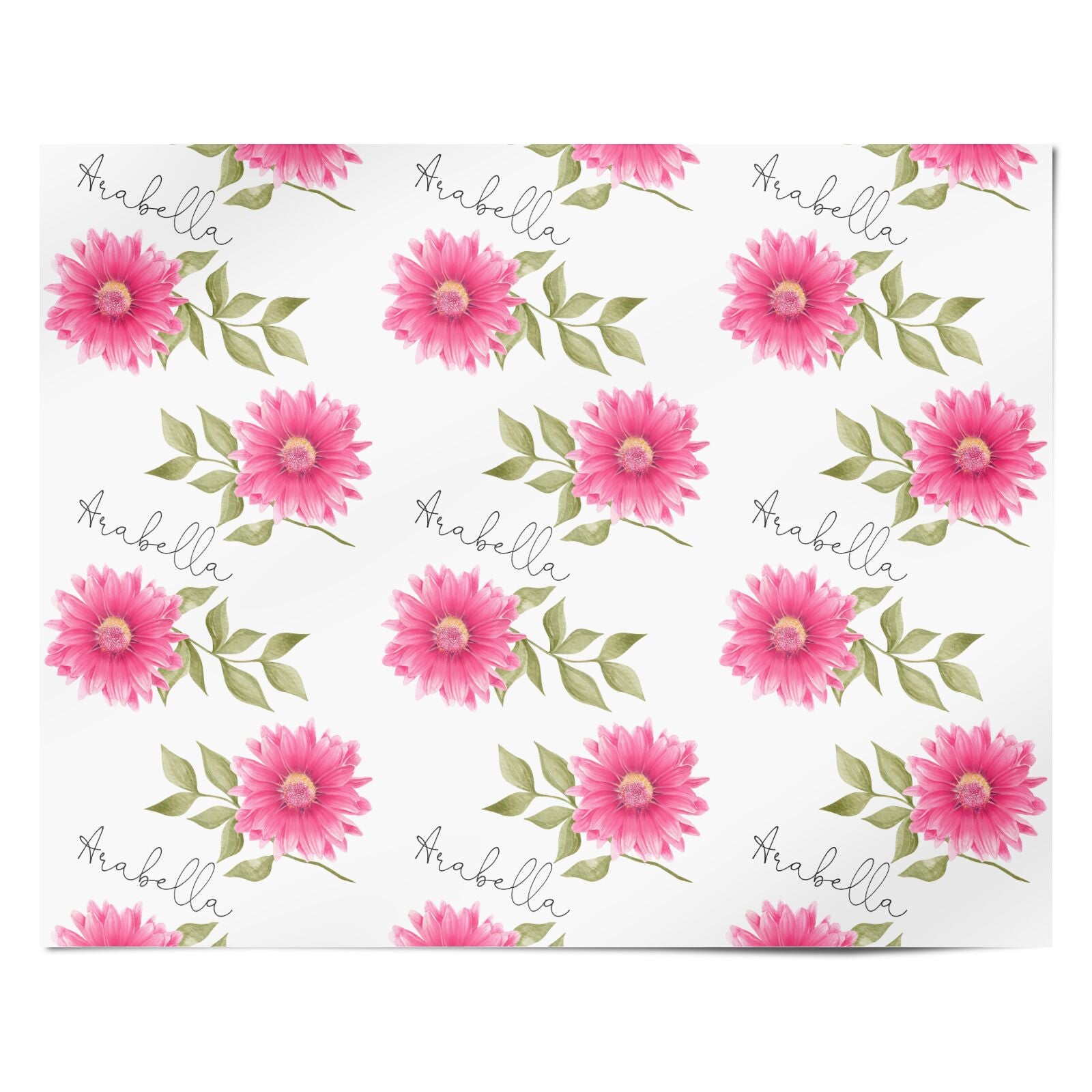 Personalised Gerbera Daisy Personalised Wrapping Paper Alternative