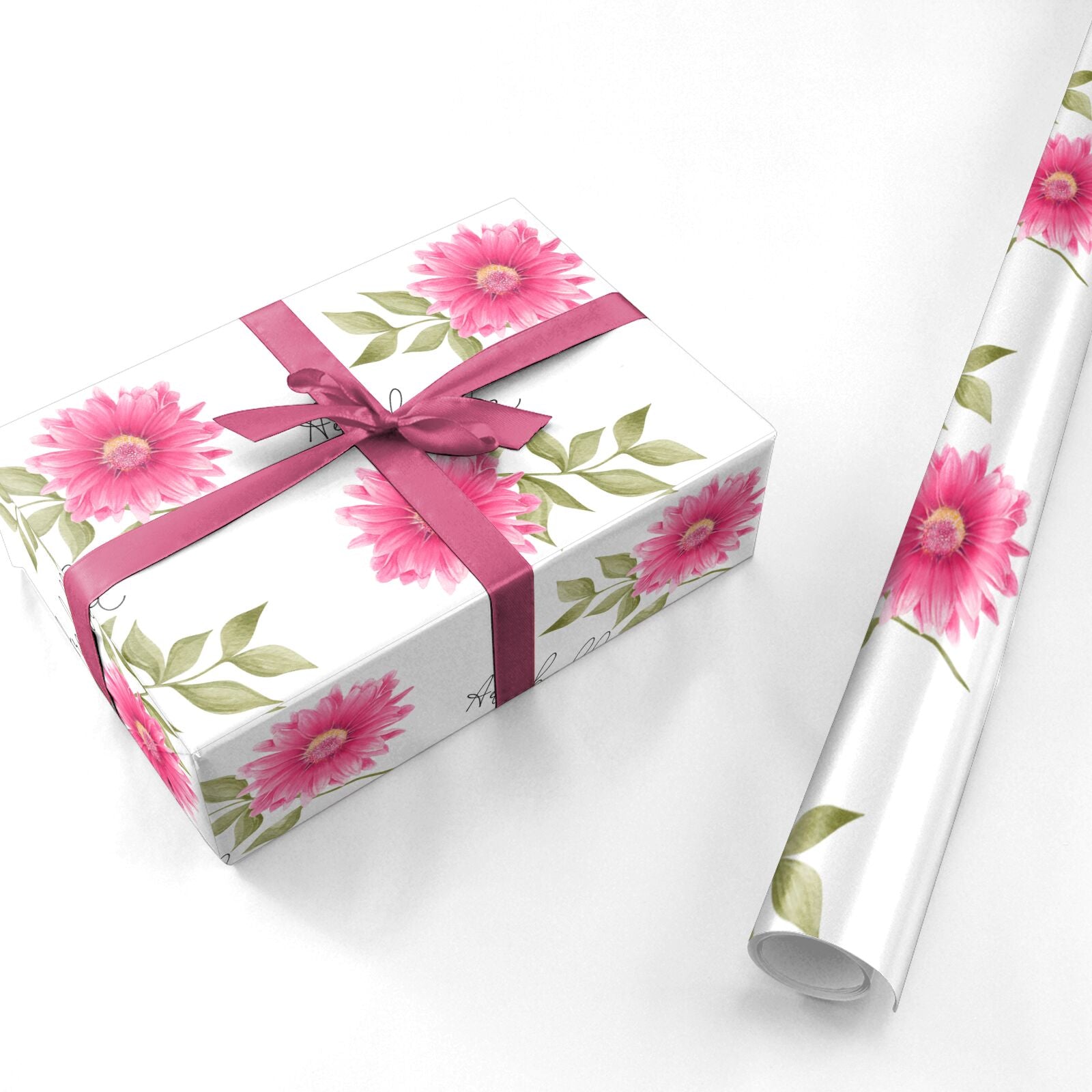 Personalised Gerbera Daisy Personalised Wrapping Paper