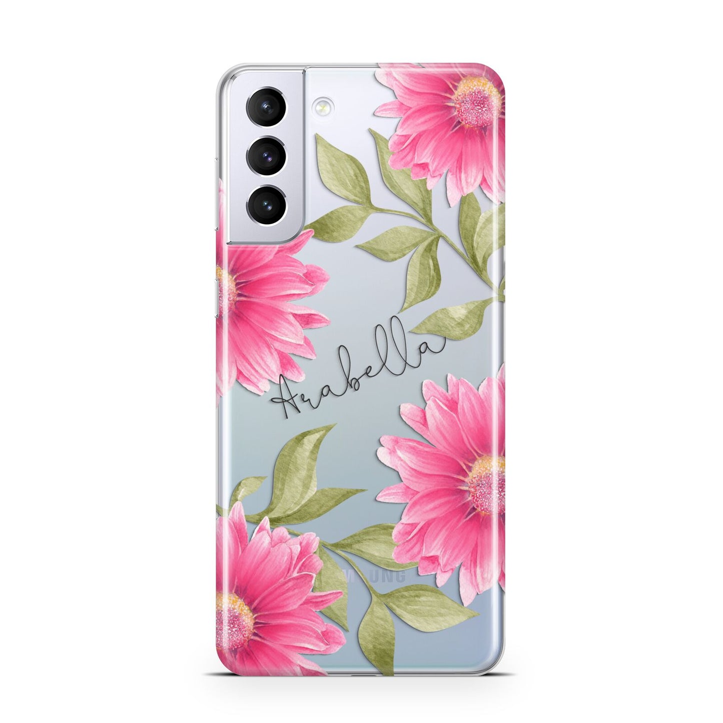 Personalised Gerbera Daisy Samsung S21 Plus Case