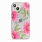 Personalised Gerbera Daisy iPhone 13 TPU Impact Case with Pink Edges