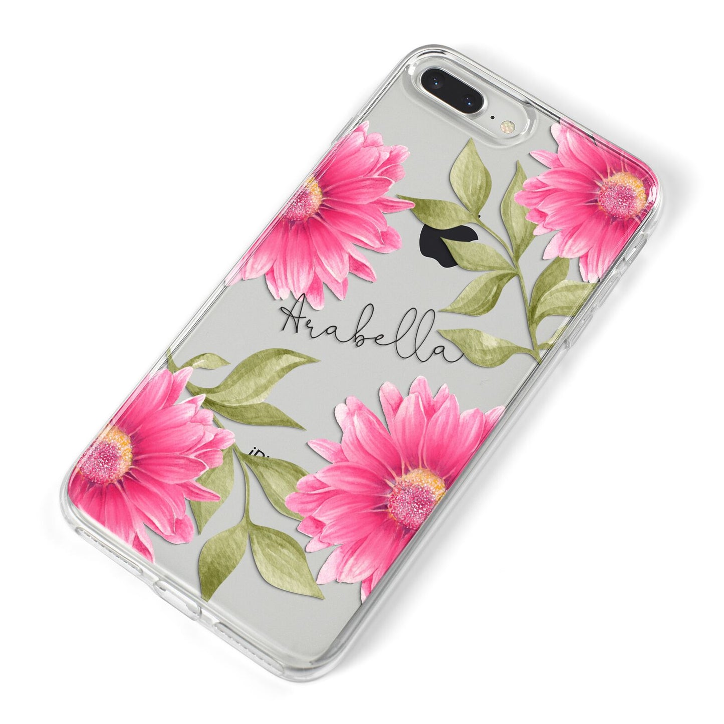 Personalised Gerbera Daisy iPhone 8 Plus Bumper Case on Silver iPhone Alternative Image