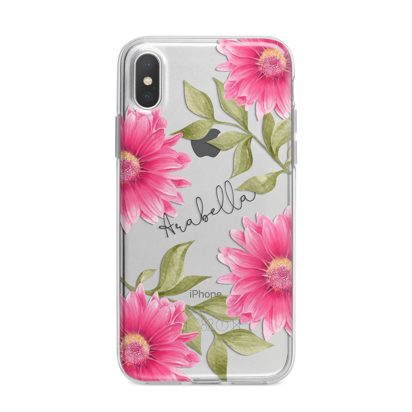 Personalised Gerbera Daisy iPhone X Bumper Case on Silver iPhone Alternative Image 1