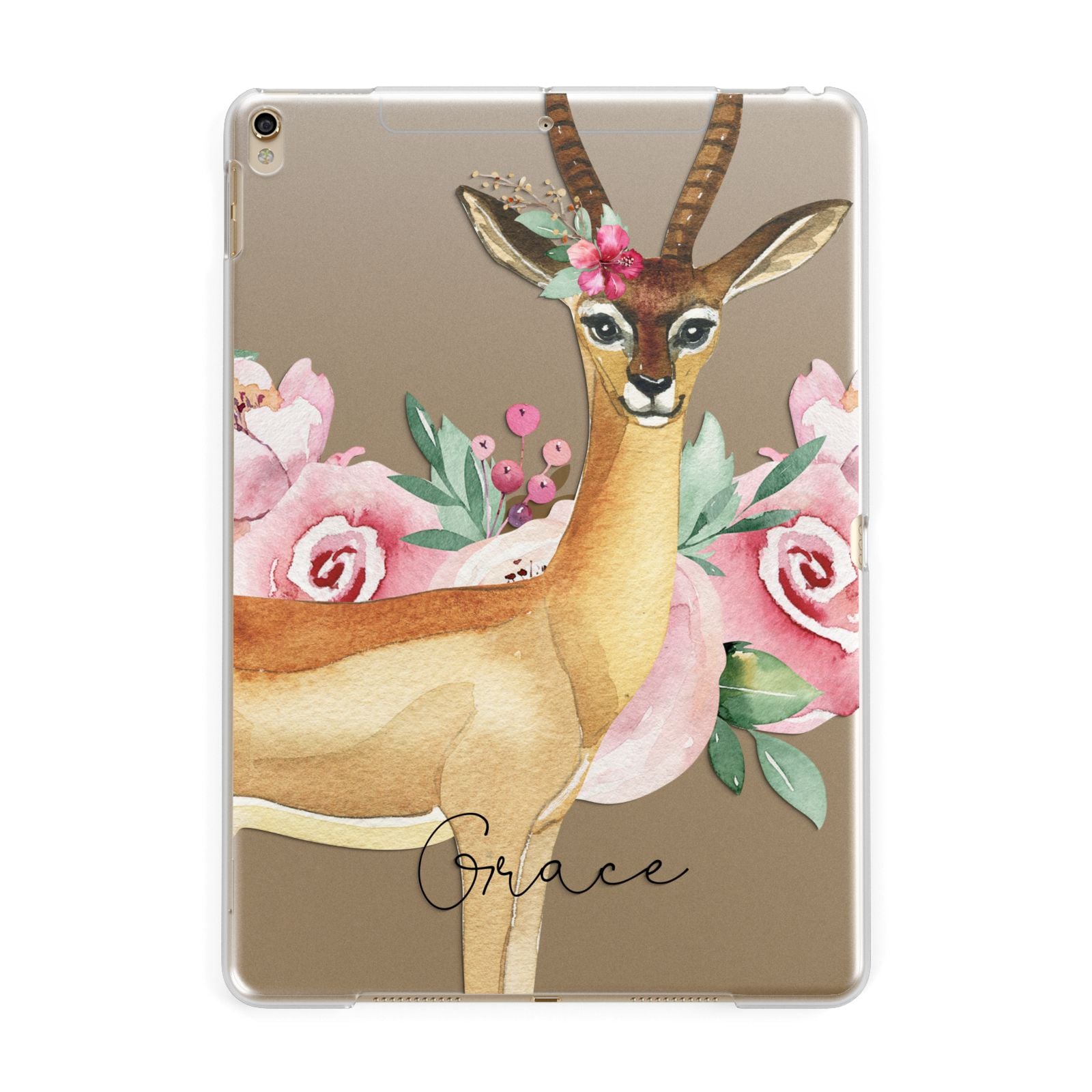 Personalised Gerenuk Apple iPad Gold Case