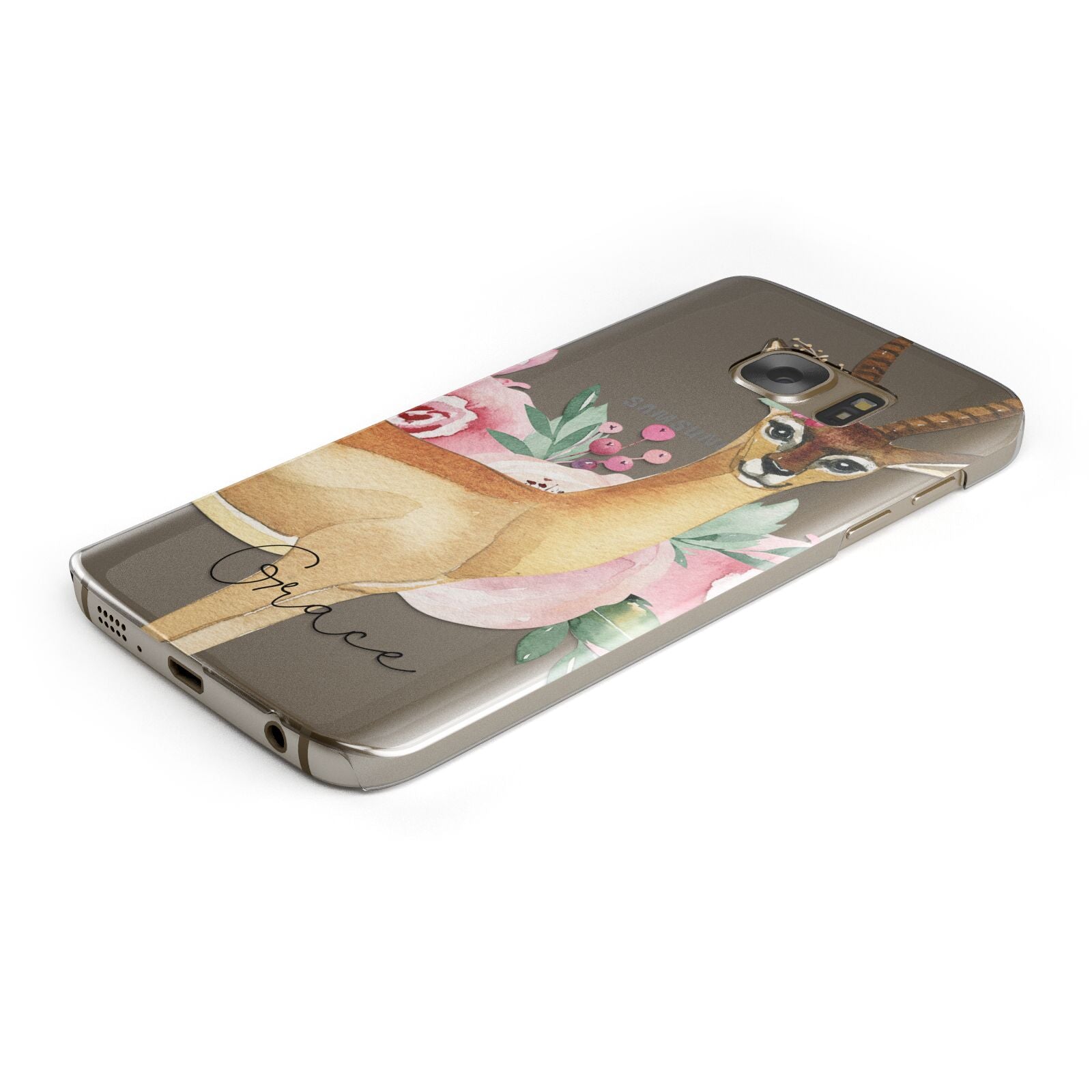 Personalised Gerenuk Protective Samsung Galaxy Case Angled Image