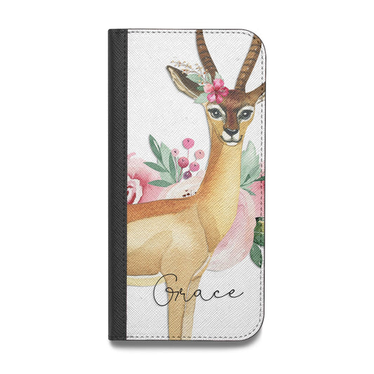 Personalised Gerenuk Vegan Leather Flip iPhone Case