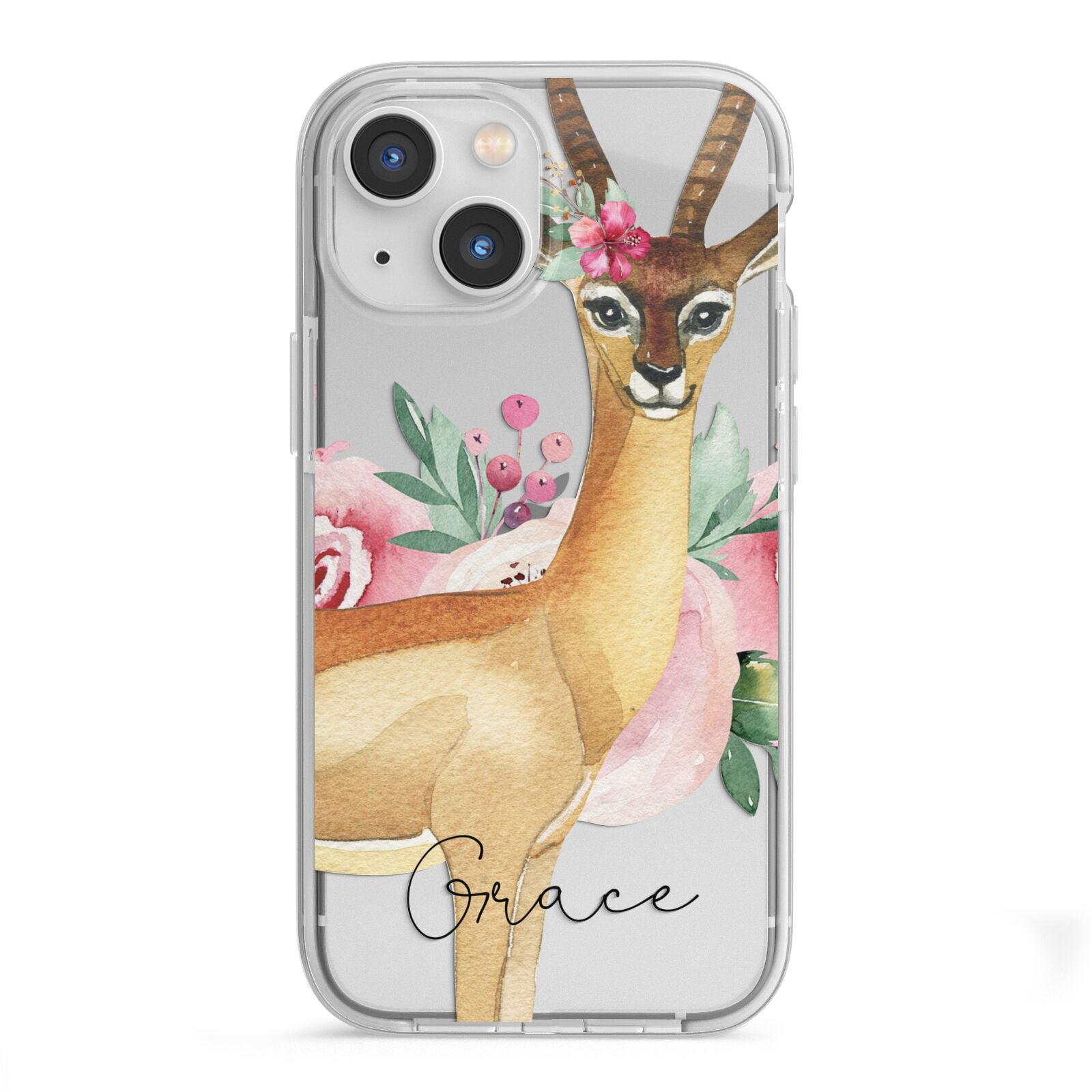 Personalised Gerenuk iPhone 13 Mini TPU Impact Case with White Edges