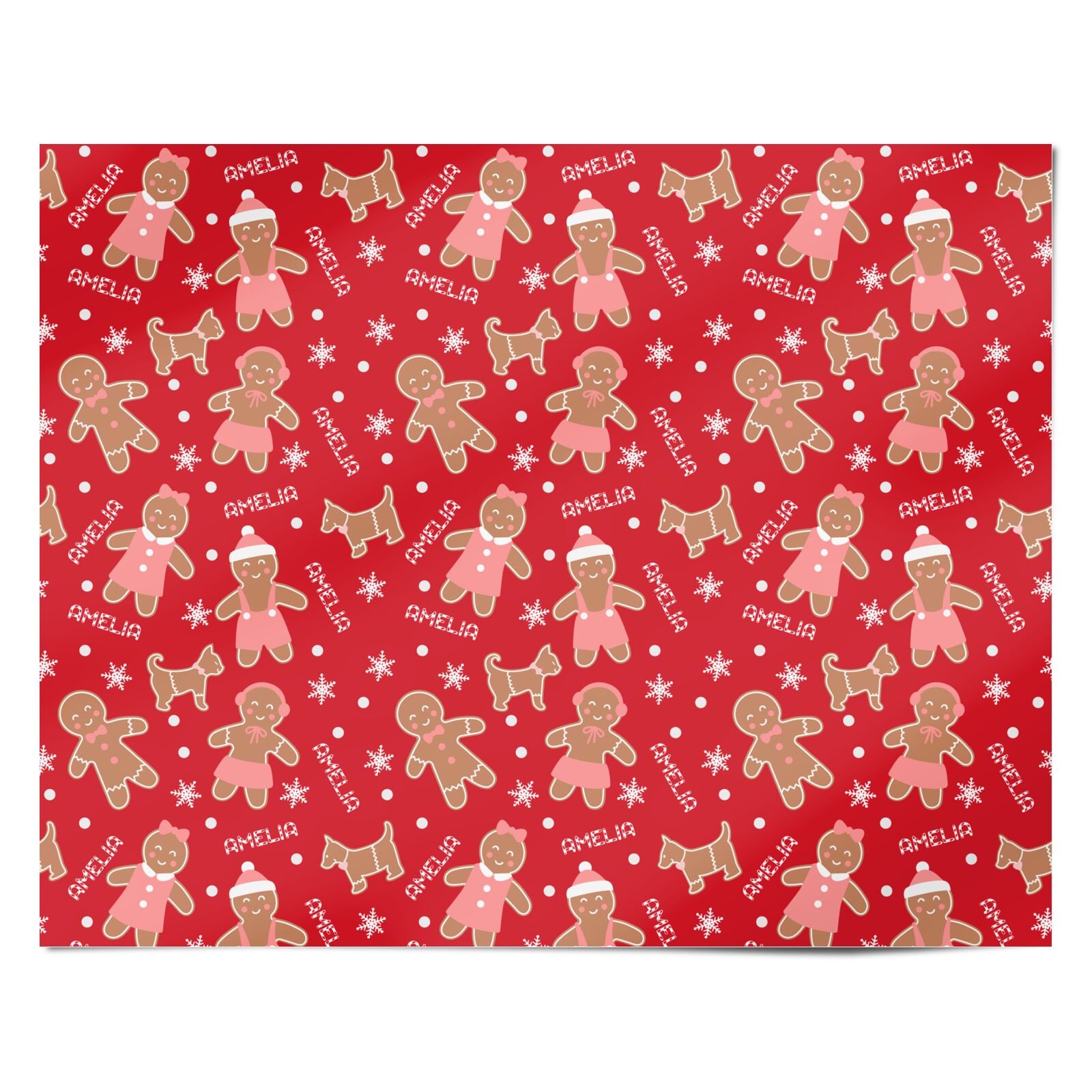 Personalised Gingerbread Girl Wrapping Paper – Dyefor