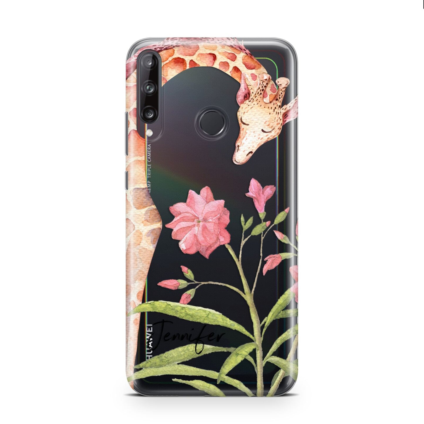 Personalised Giraffe Huawei P40 Lite E Phone Case