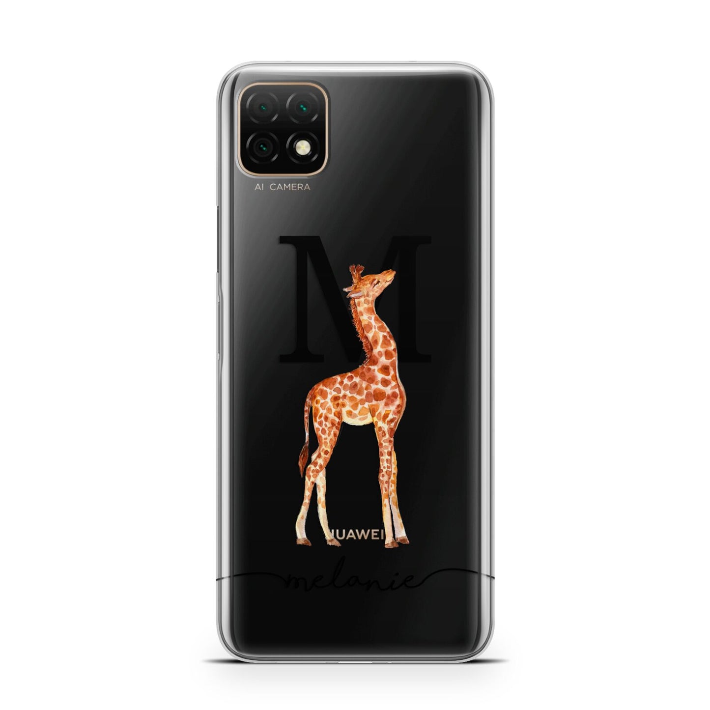 Personalised Giraffe Initial Huawei Enjoy 20 Phone Case