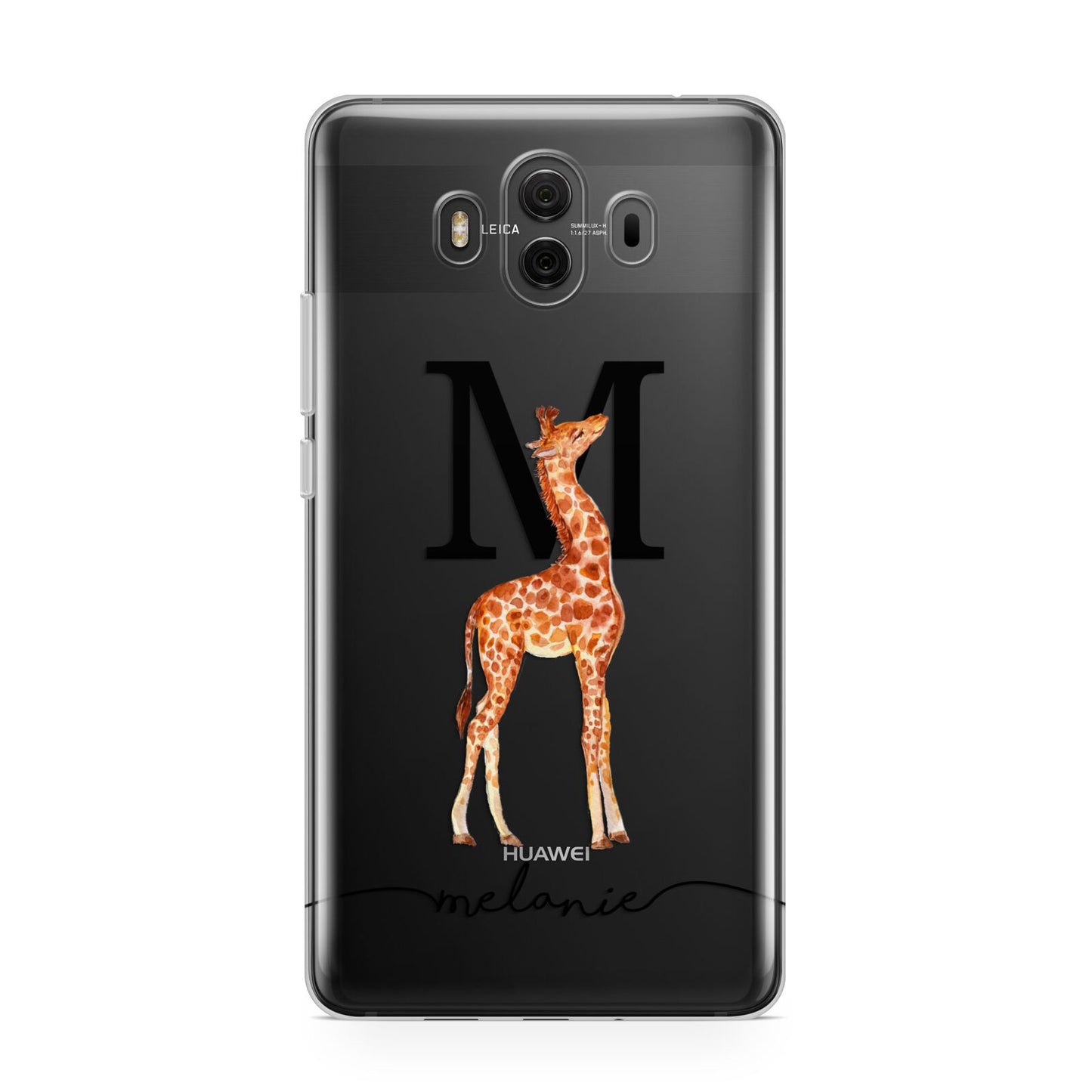 Personalised Giraffe Initial Huawei Mate 10 Protective Phone Case