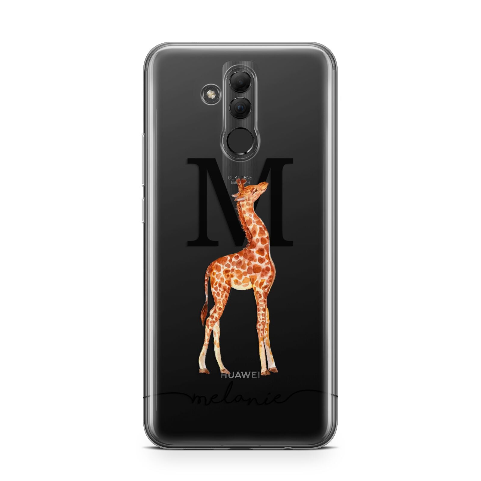 Personalised Giraffe Initial Huawei Mate 20 Lite