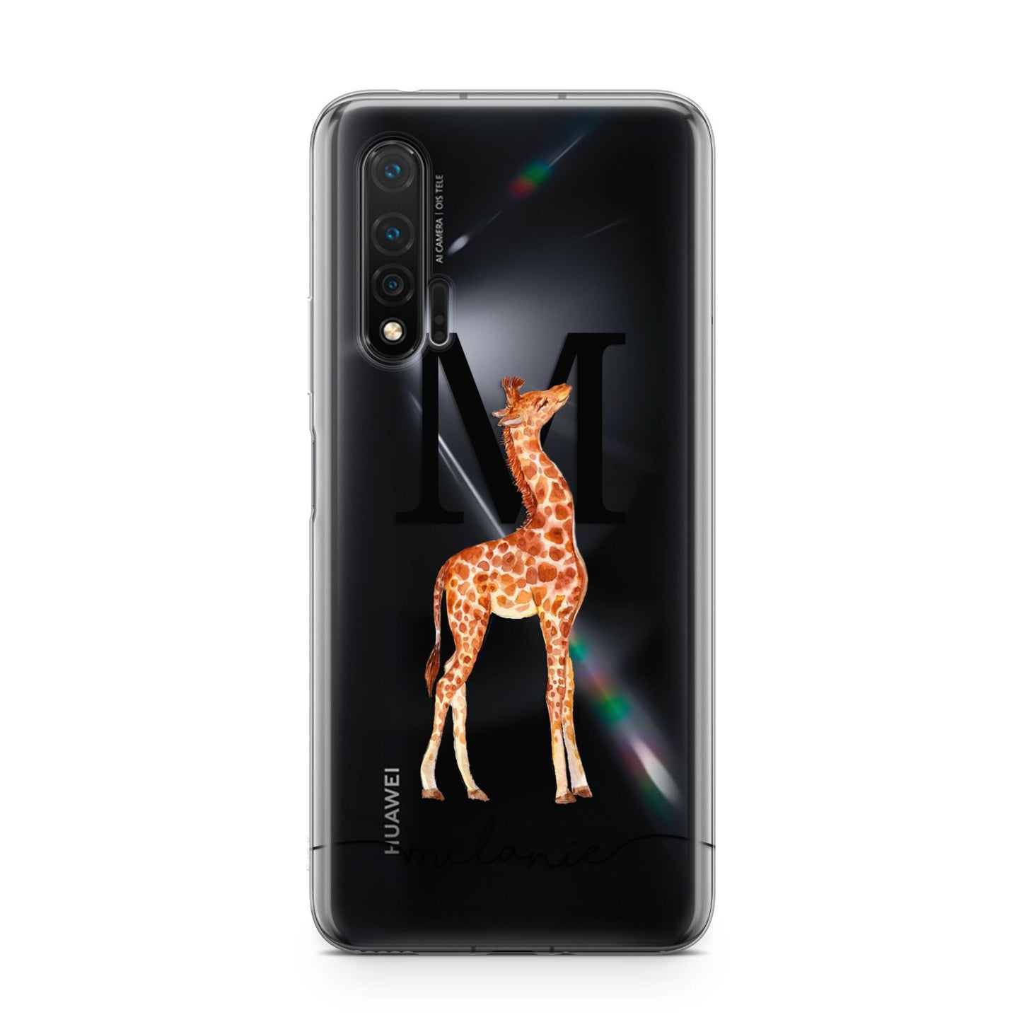 Personalised Giraffe Initial Huawei Nova 6 Phone Case