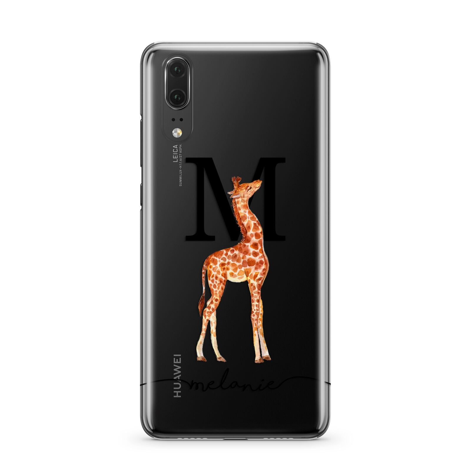 Personalised Giraffe Initial Huawei P20 Phone Case