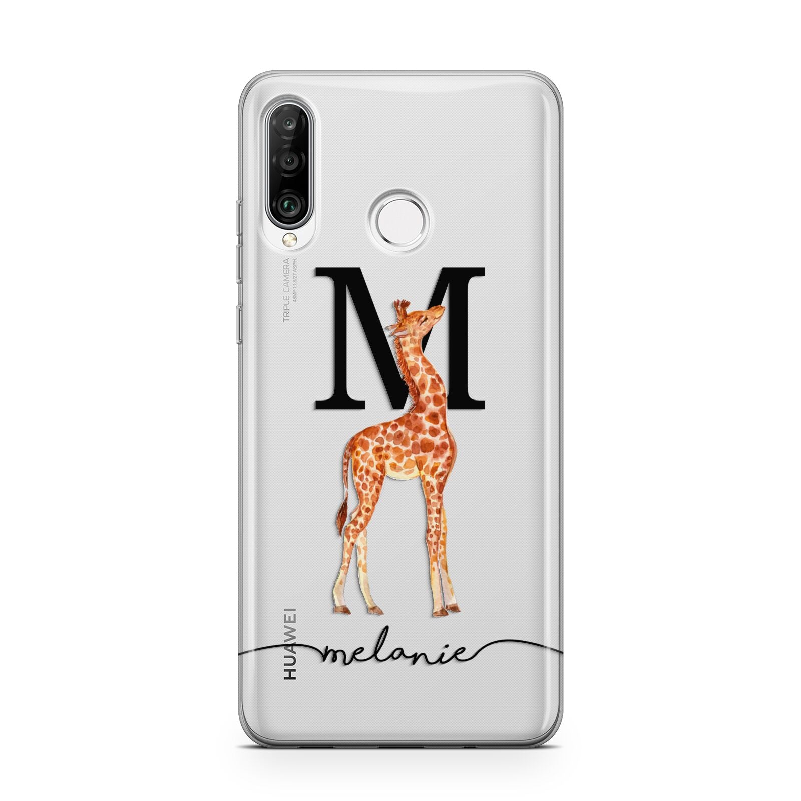 Personalised Giraffe Initial Huawei P30 Lite Phone Case