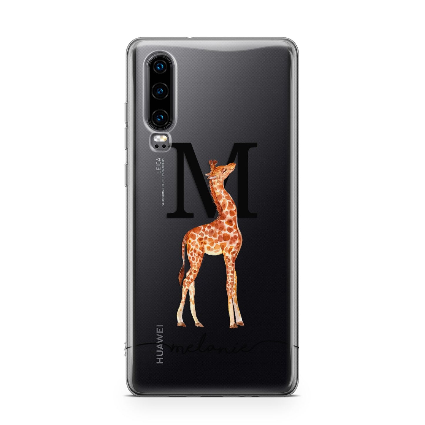 Personalised Giraffe Initial Huawei P30 Phone Case