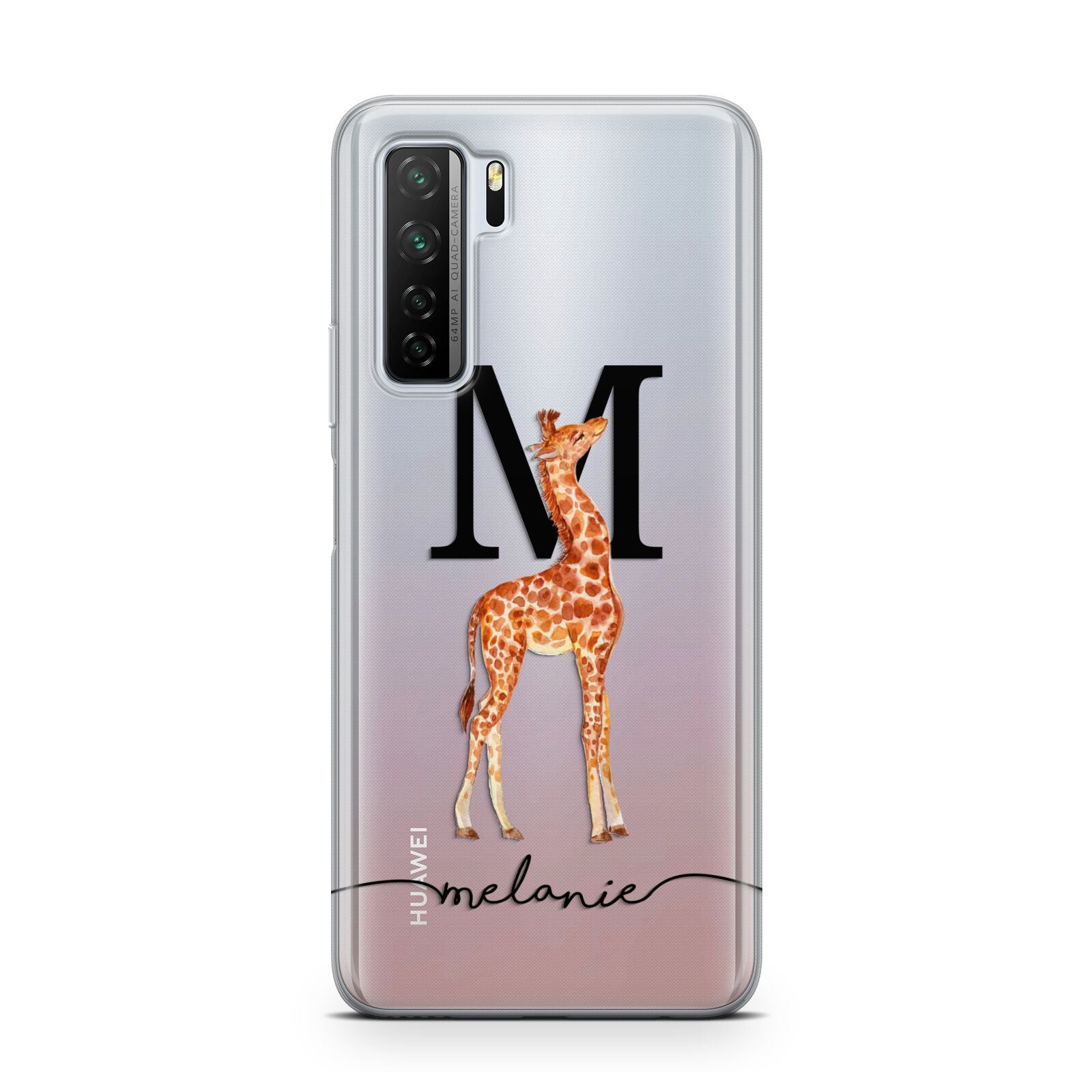 Personalised Giraffe Initial Huawei P40 Lite 5G Phone Case