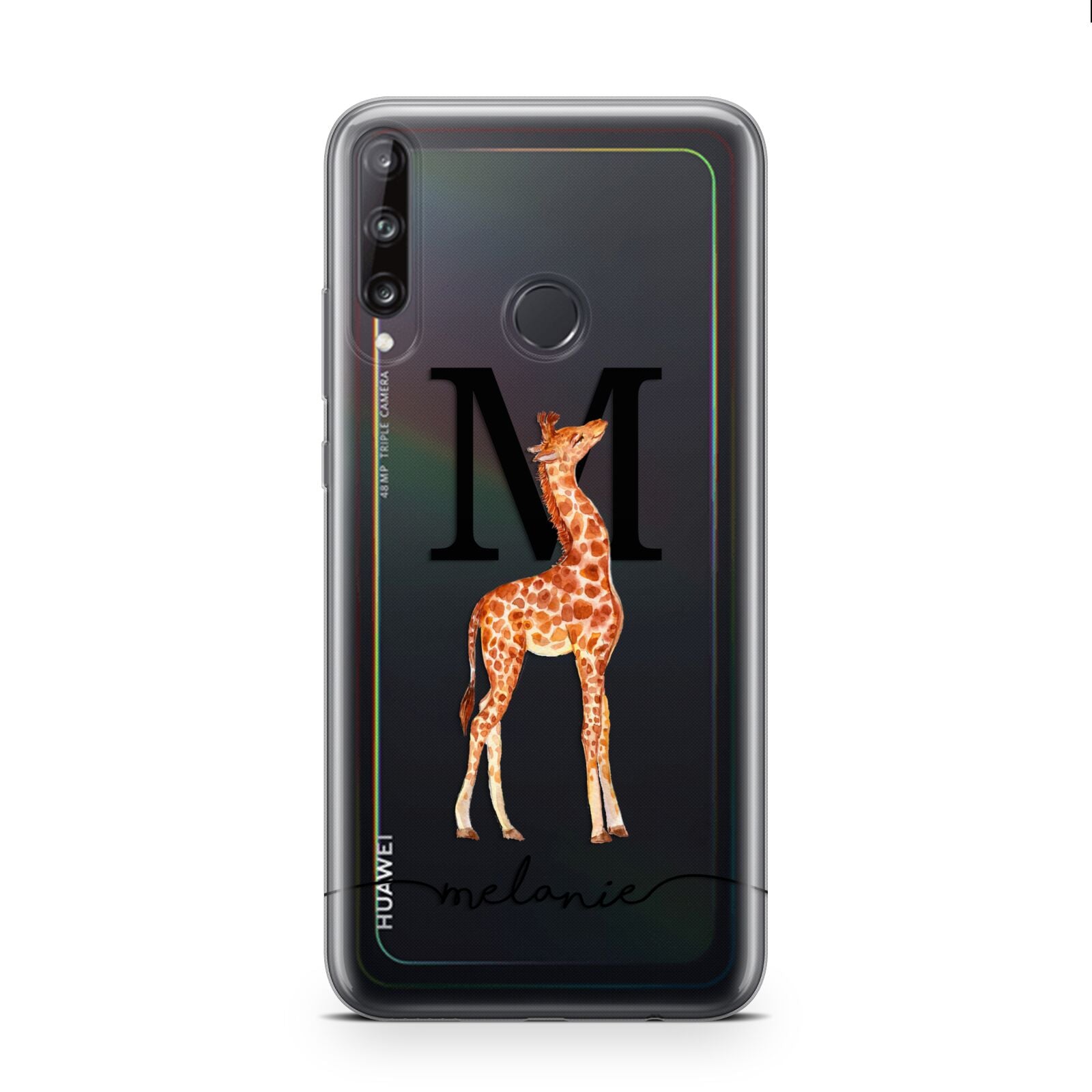 Personalised Giraffe Initial Huawei P40 Lite E Phone Case