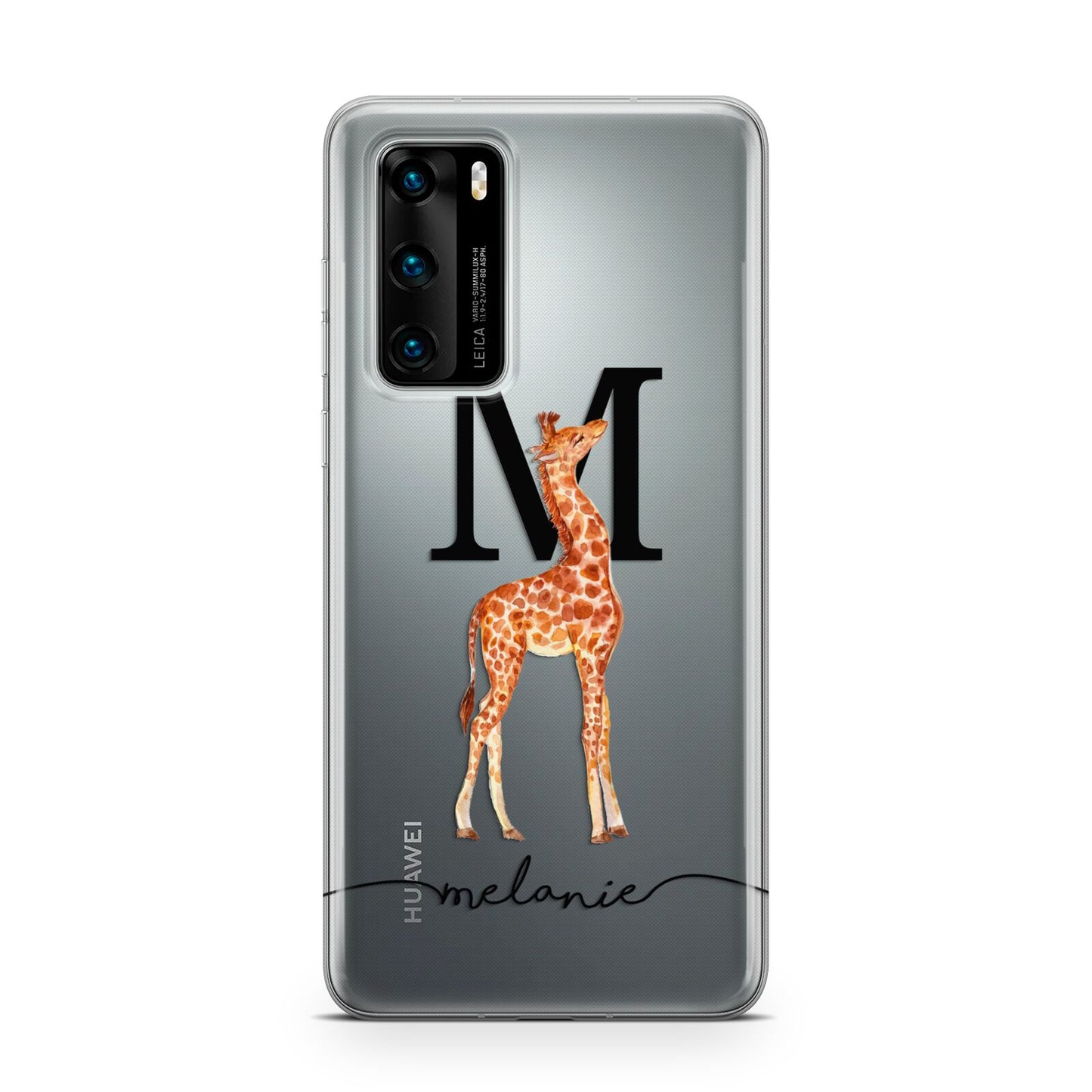 Personalised Giraffe Initial Huawei P40 Phone Case