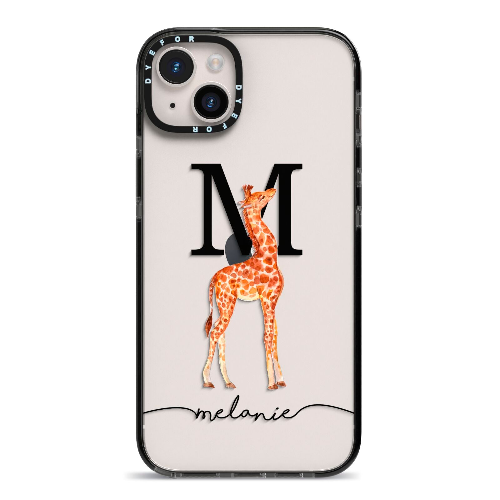 Personalised Giraffe Initial iPhone Case Dyefor