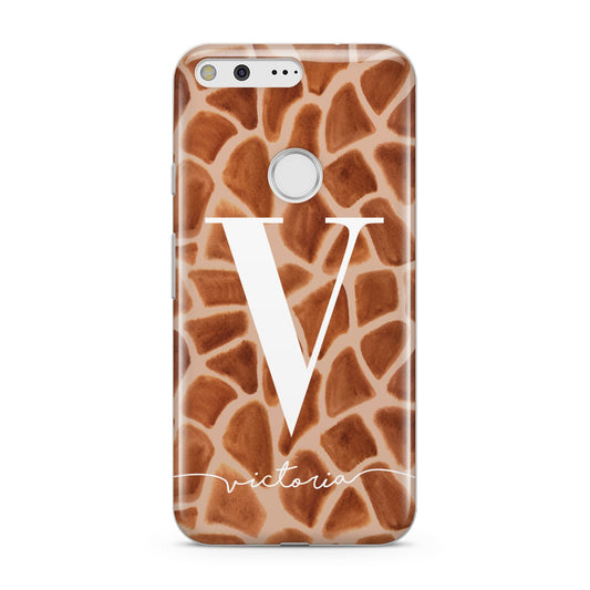 Personalised Giraffe Print Google Pixel Case