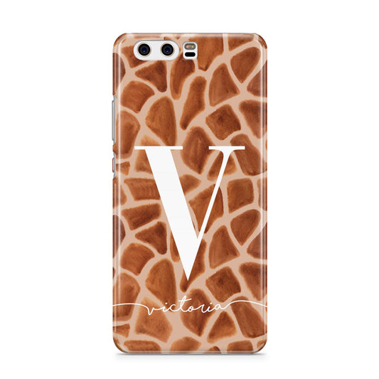 Personalised Giraffe Print Huawei P10 Phone Case