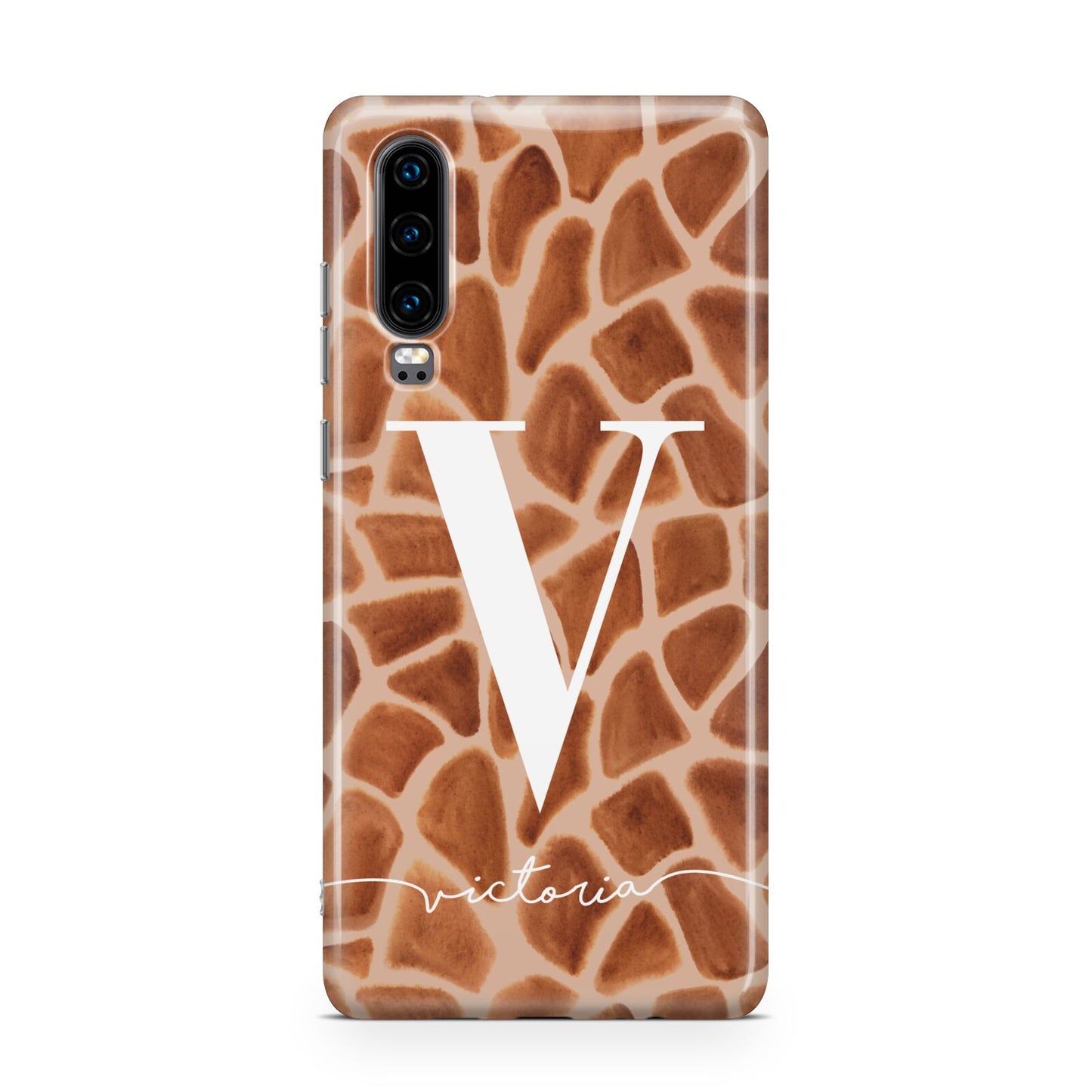 Personalised Giraffe Print Huawei P30 Phone Case