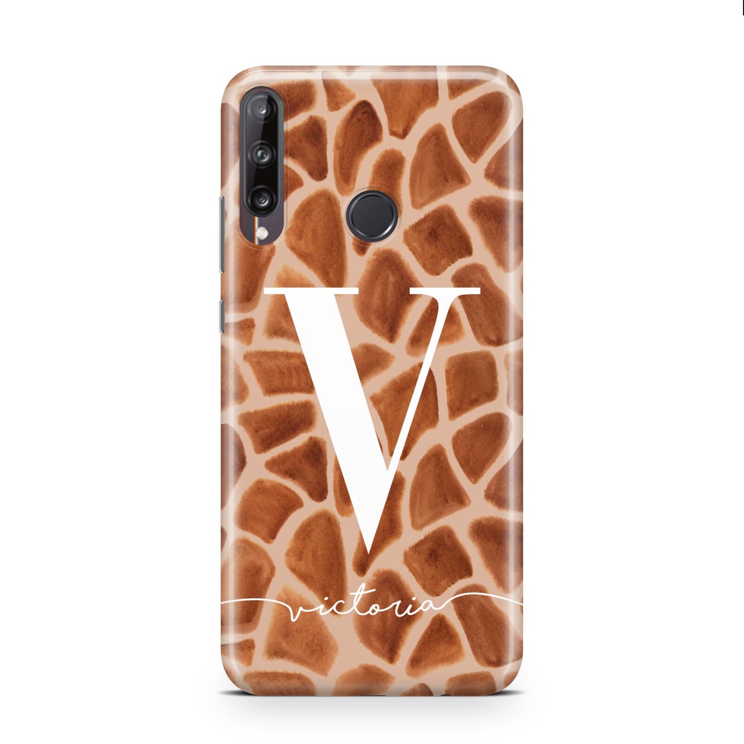 Personalised Giraffe Print Huawei P40 Lite E Phone Case