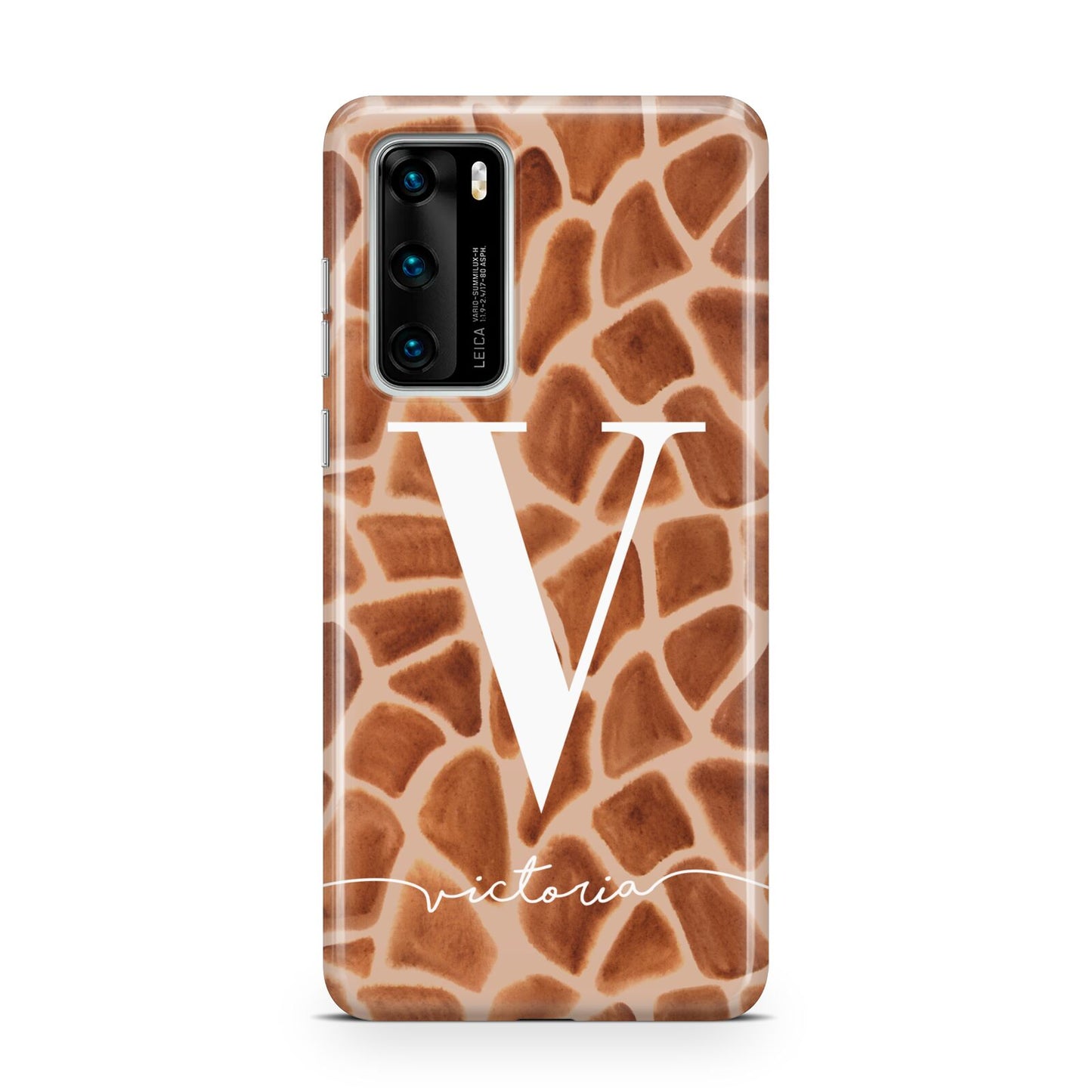 Personalised Giraffe Print Huawei P40 Phone Case