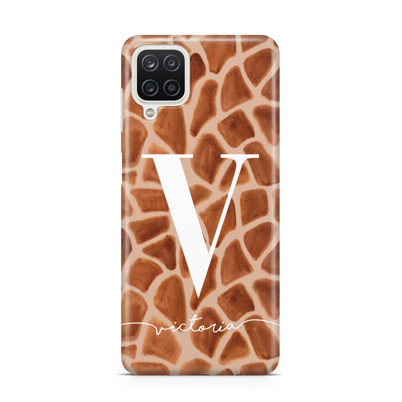 Personalised Giraffe Print Samsung A12 Case