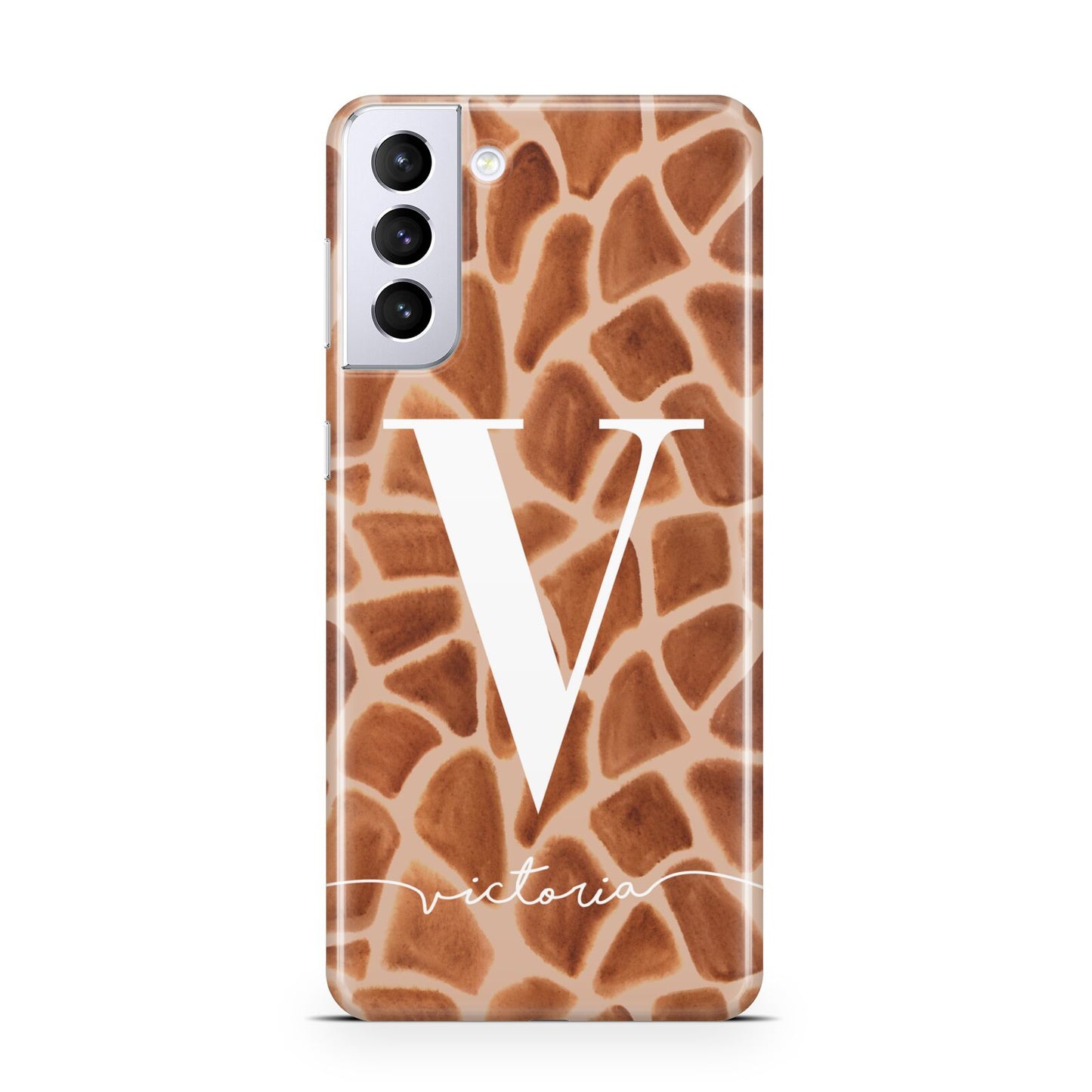 Personalised Giraffe Print Samsung S21 Plus Case